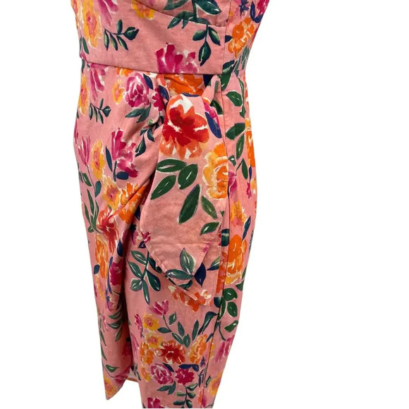 Lovers + Friends Orchid Dress Sunset Floral Print Wrap Pink Size Small - Picture 9 of 16